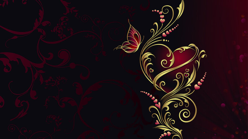 Golden Heart with Butterfly