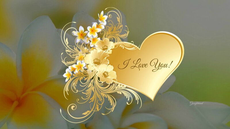 Golden Heart with Flowers