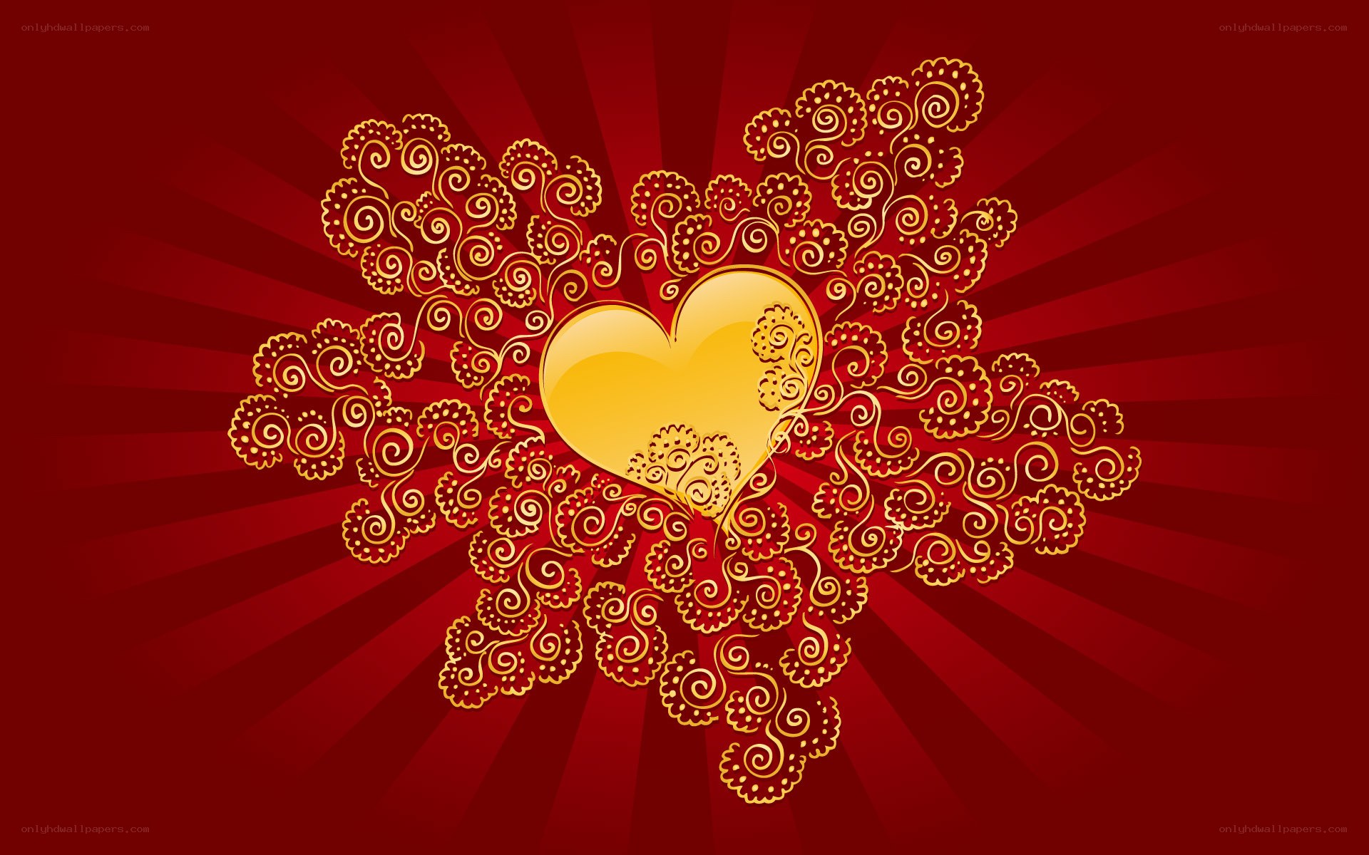 golden heart with ornate patterns