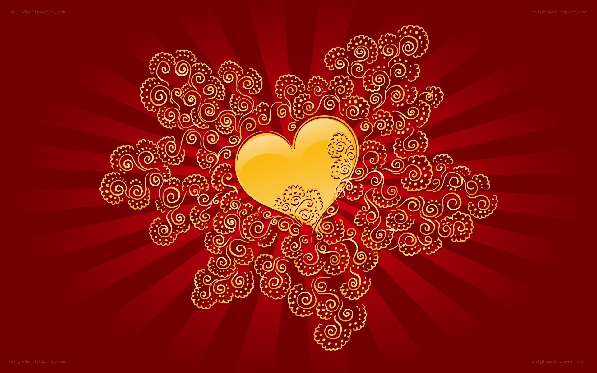 golden heart with ornate patterns
