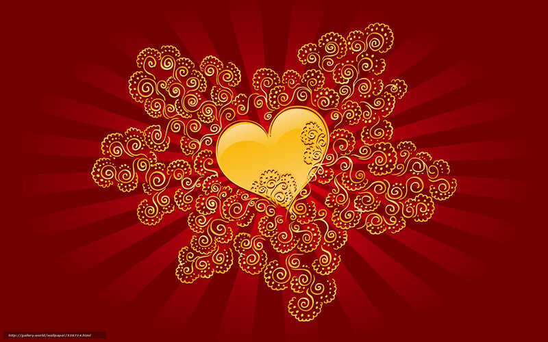 Golden heart with ornate swirls