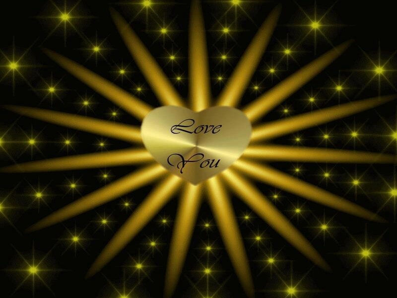 Golden Heart with Rays