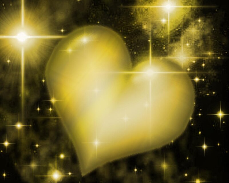 Golden Heart with Stars