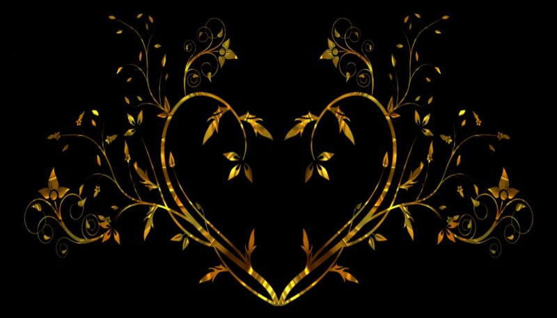 Golden Heart with Vines