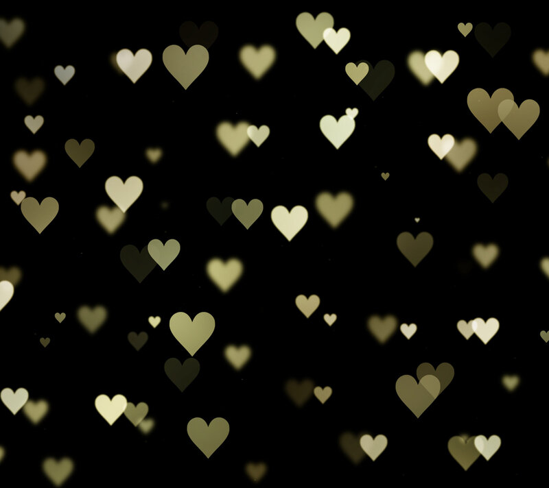 Golden Hearts on Black