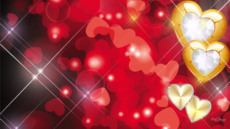 Golden Hearts with Diamonds