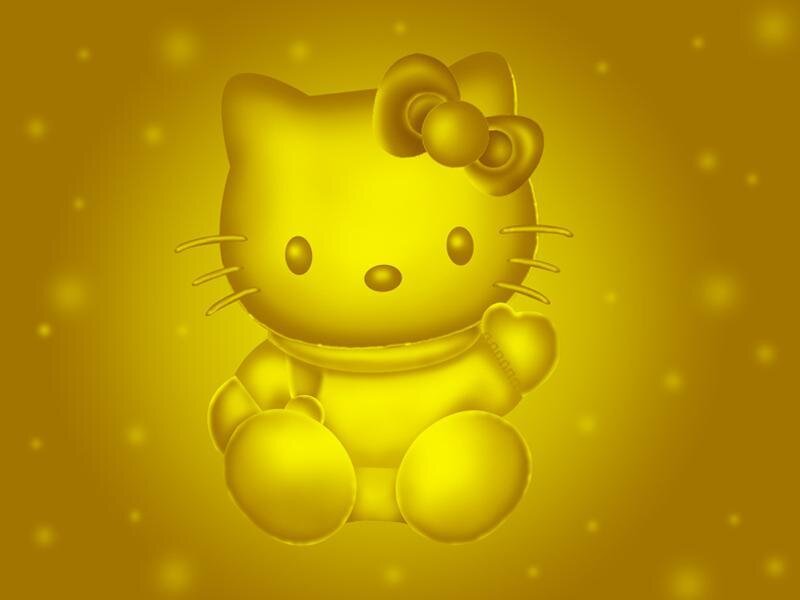 golden hello kitty character