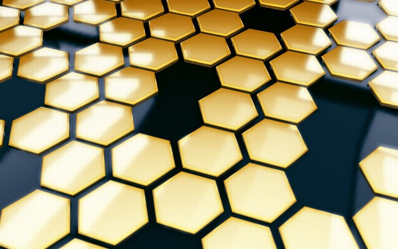 golden hexagon pattern