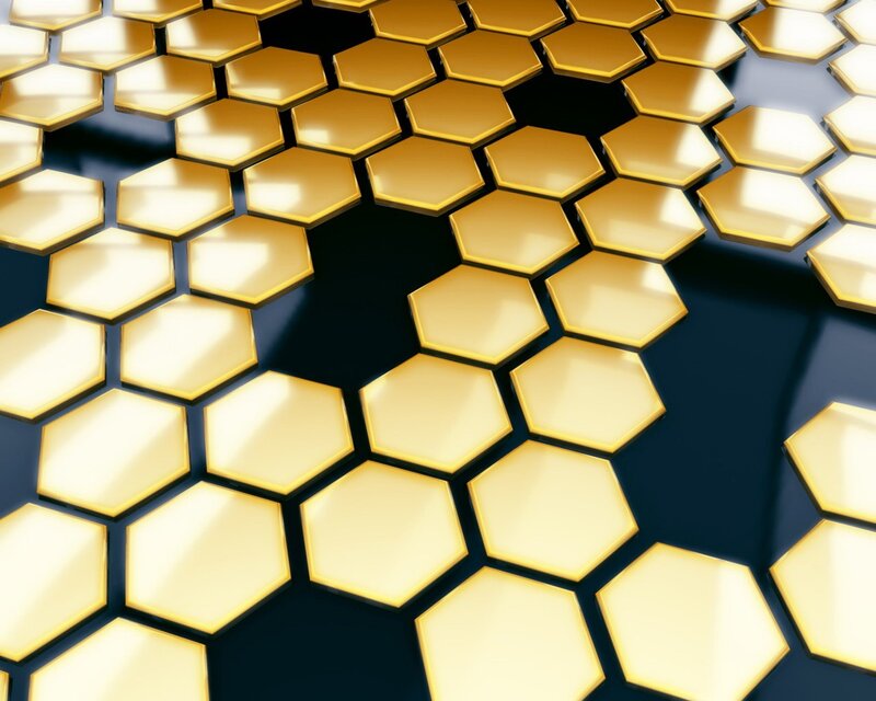 Golden Hexagonal Tiles — Gold, Modern