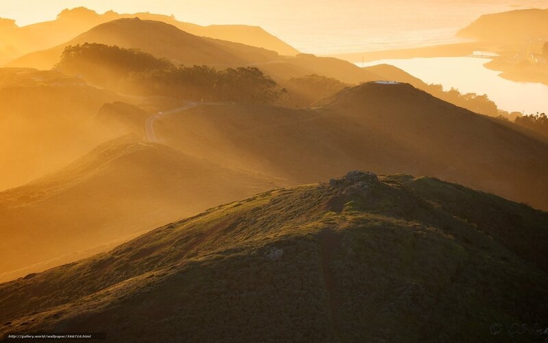Golden hills at sunrise