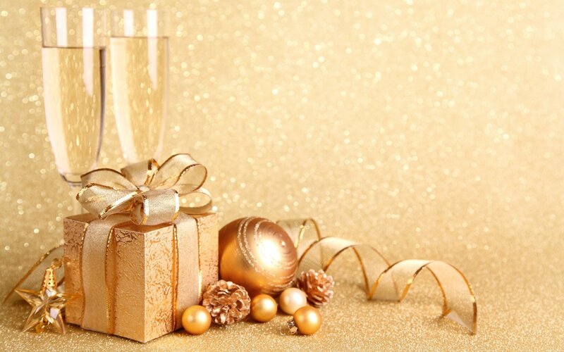 Golden holiday celebration