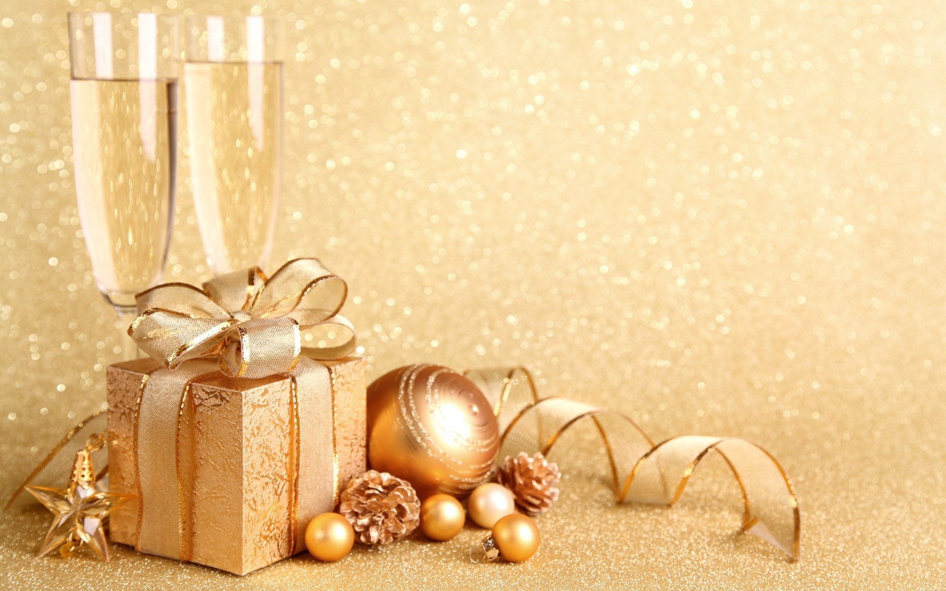 Golden holiday celebration