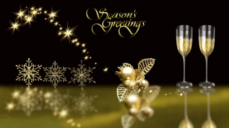 Golden Holiday Decorations — Black