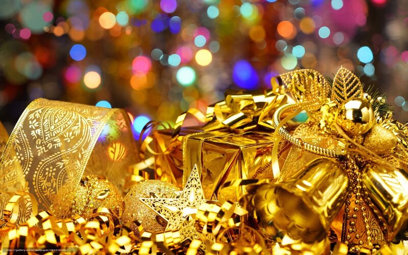 Golden Holiday Decorations — Gold, Festive