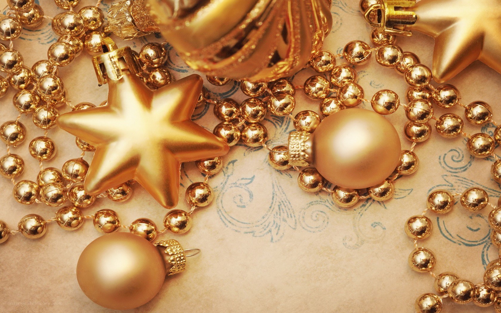 golden holiday ornaments