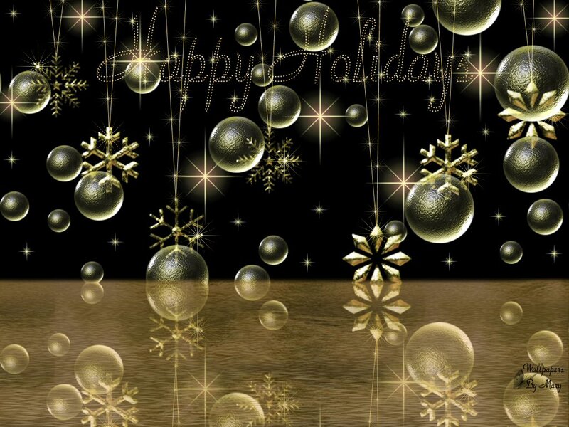 Golden Holiday Ornaments — Gold, Festive, Night
