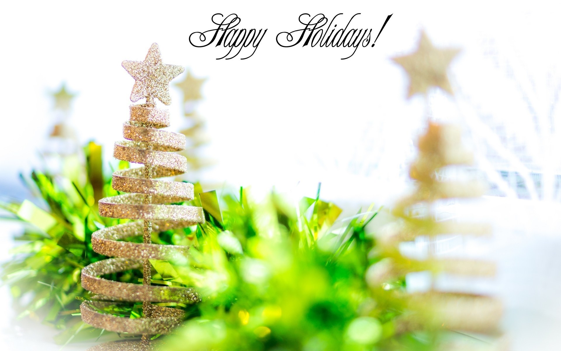 Golden holiday tree decoration