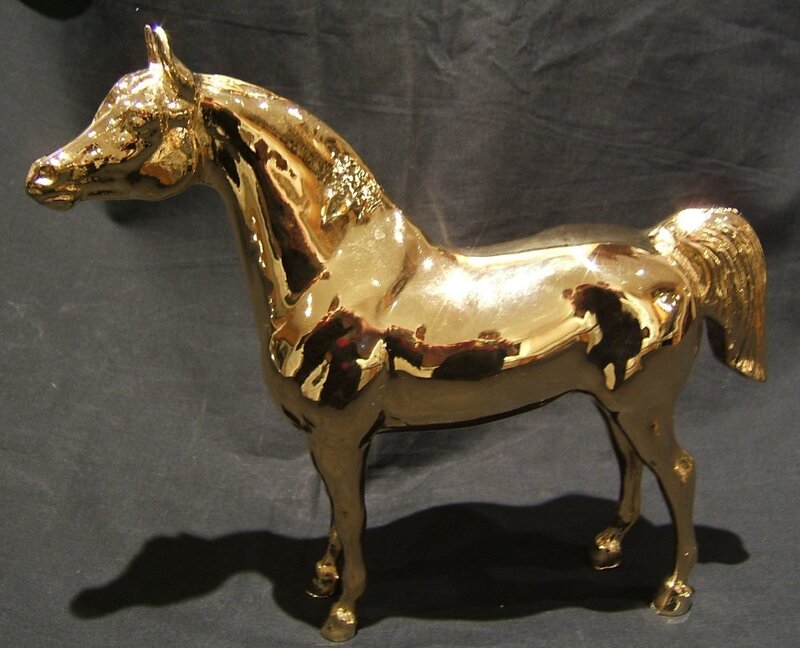 Golden Horse Figurine