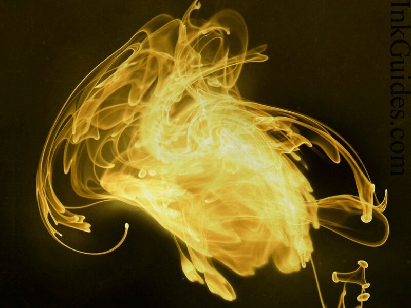 Golden Ink Swirl