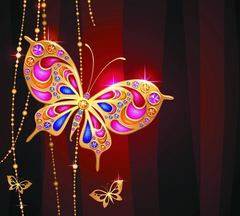 Golden Jeweled Butterfly — Gold