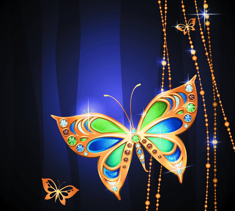 Golden Jeweled Butterfly