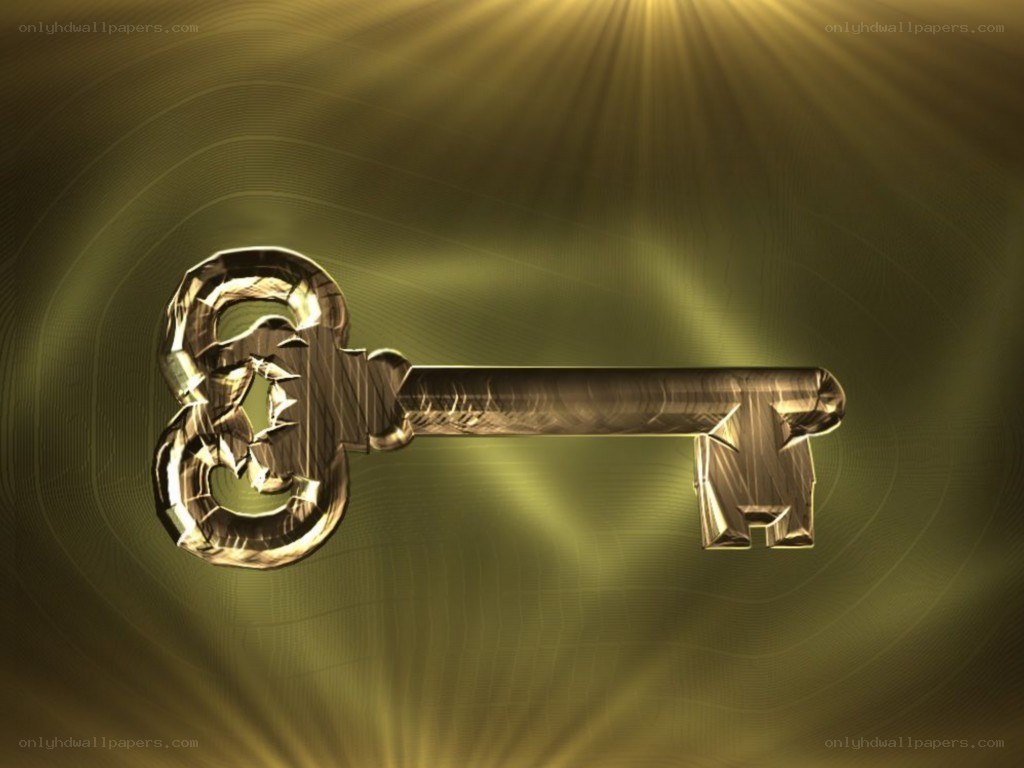 golden key with radiant background