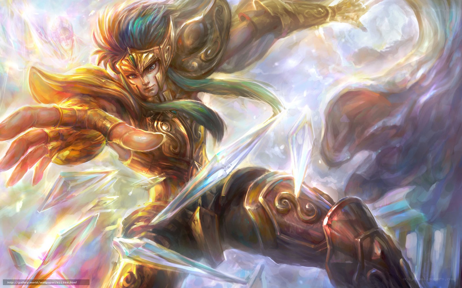 golden knight in battle