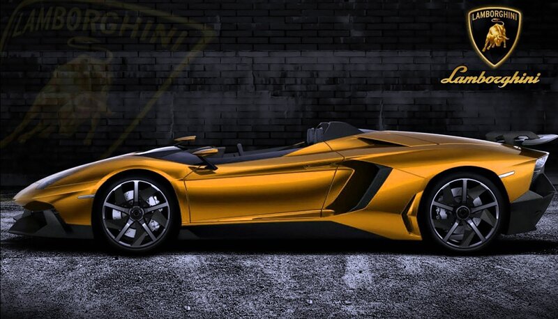 Golden Lamborghini Sports Car — Gold, Dramatic