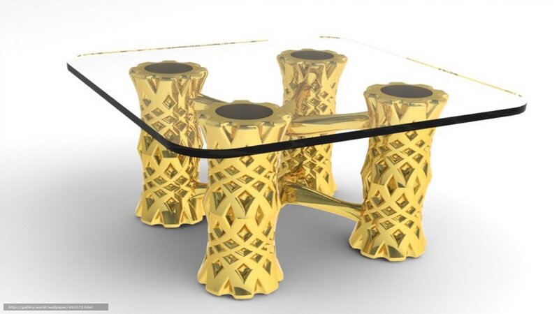 golden lattice coffee table