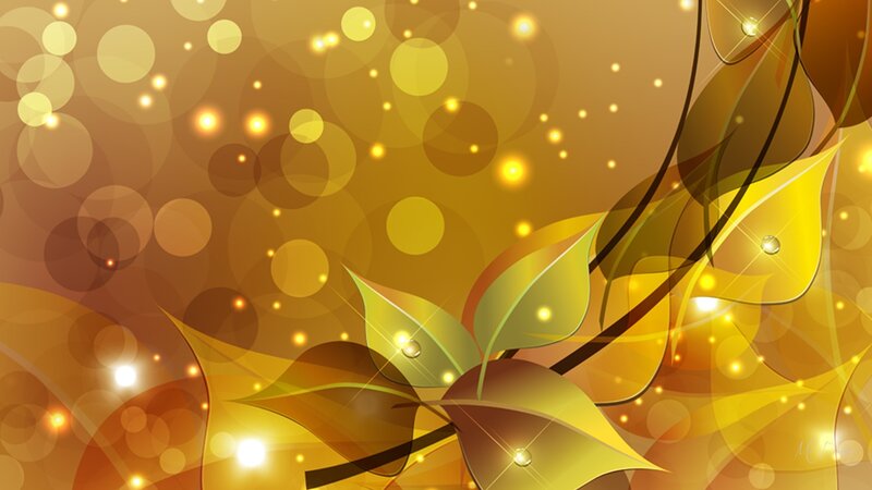Golden Leaves with Bokeh