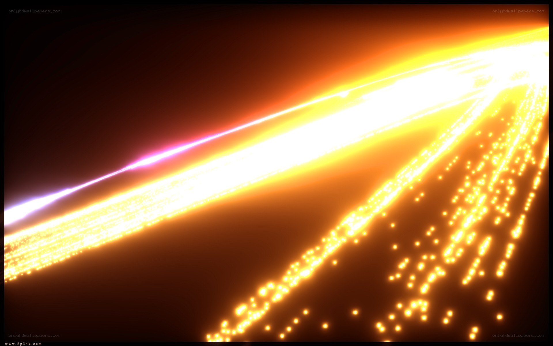 Golden light beam streak