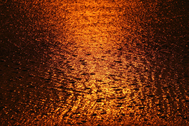 golden light on water