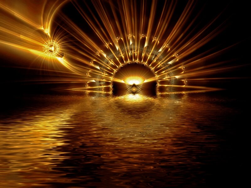 Golden Light over Water — Gold