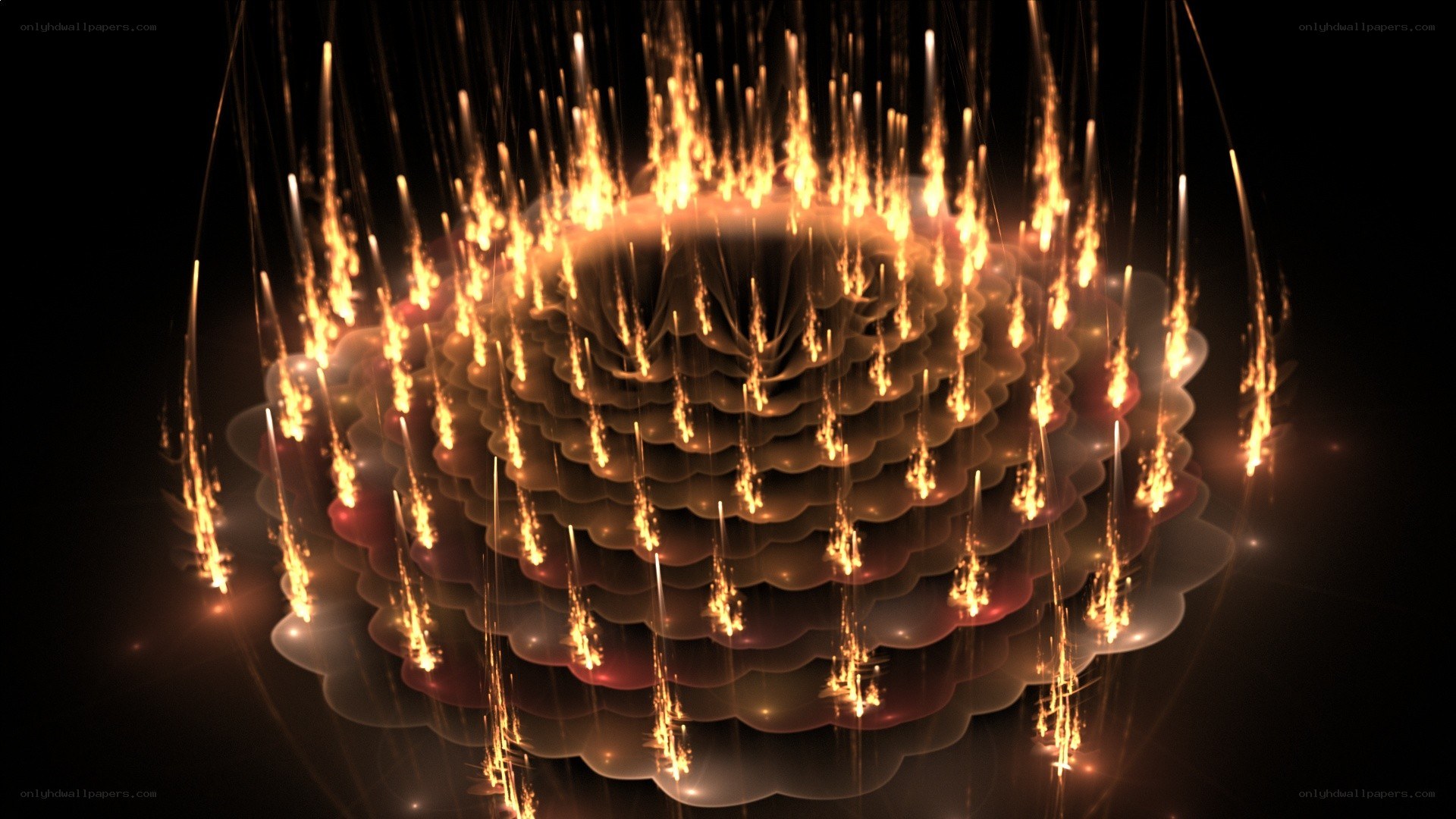 golden light particles in motion