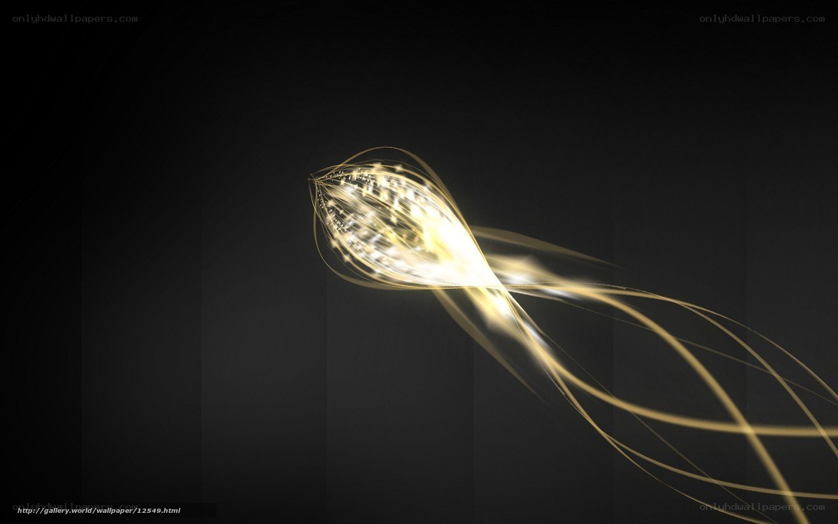 Golden light streaks on black