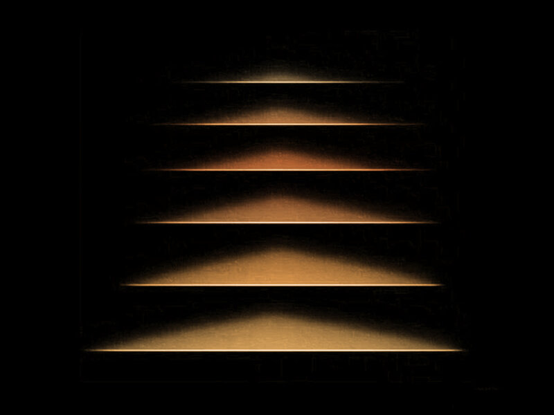 golden light strips on black