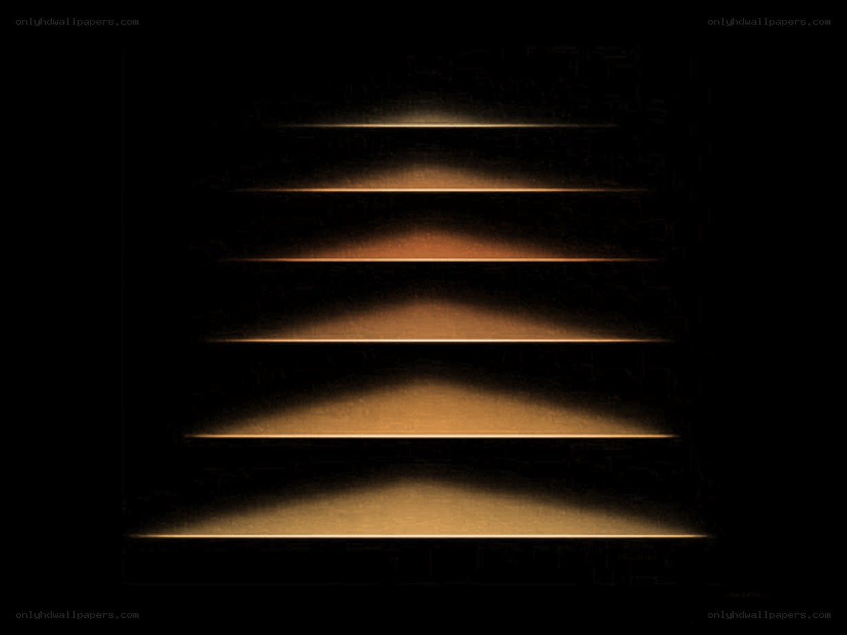 golden light strips on black