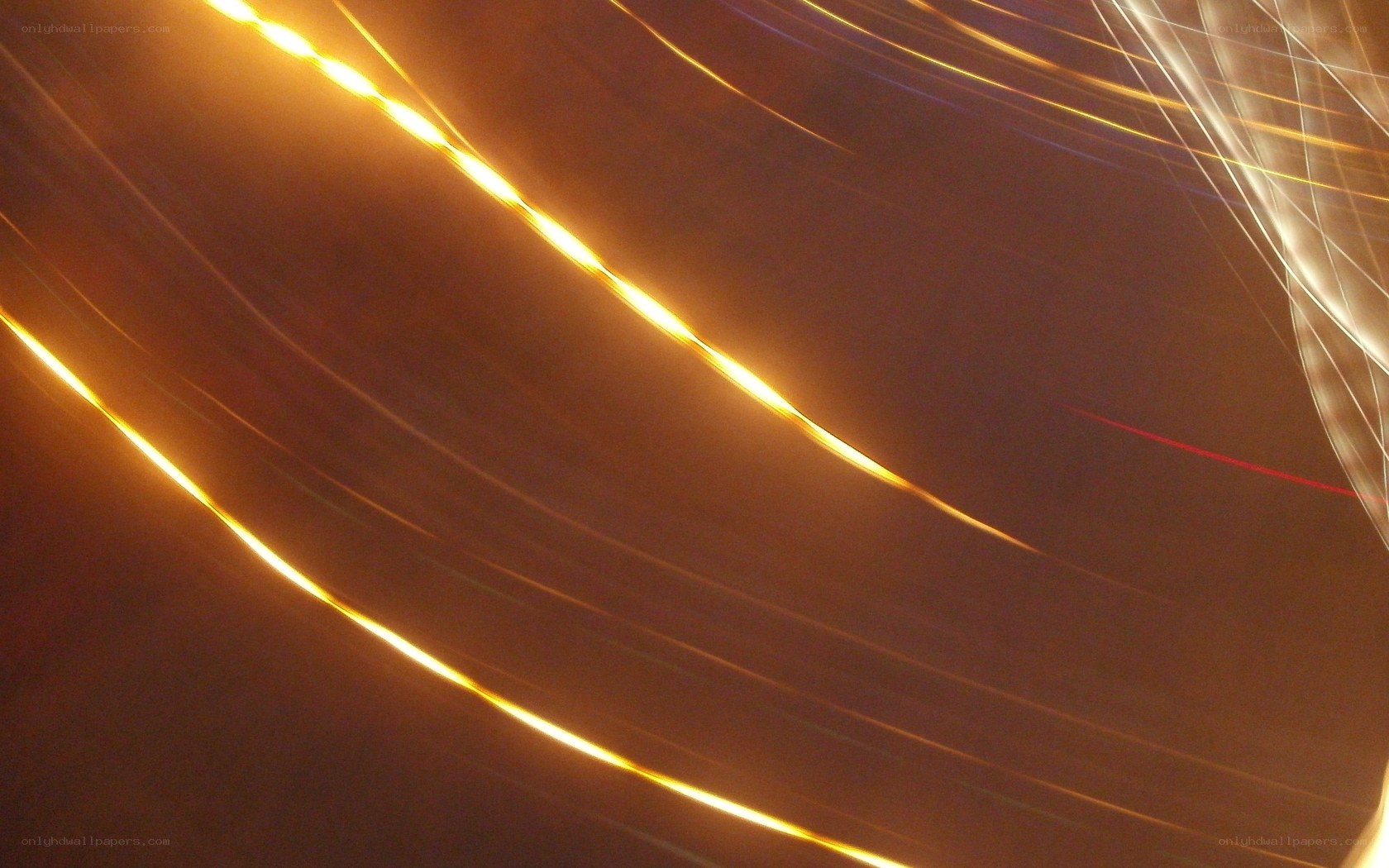 Golden light trails at night