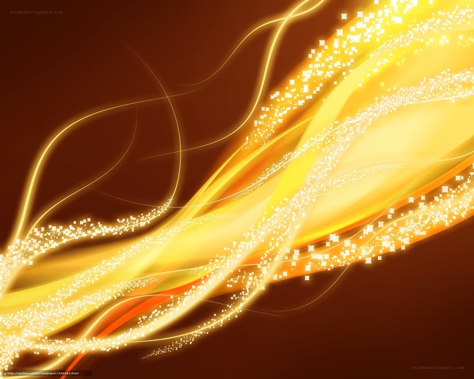 Golden light waves abstract