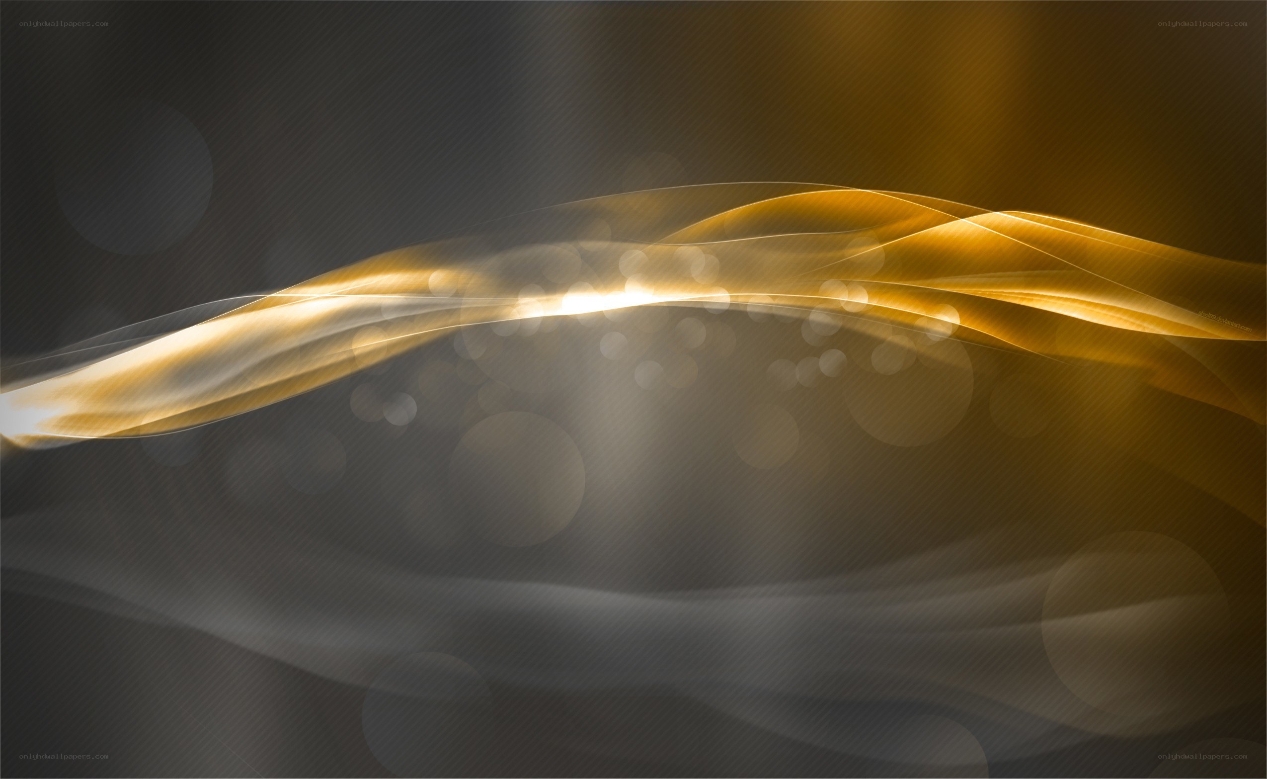 golden light waves abstract