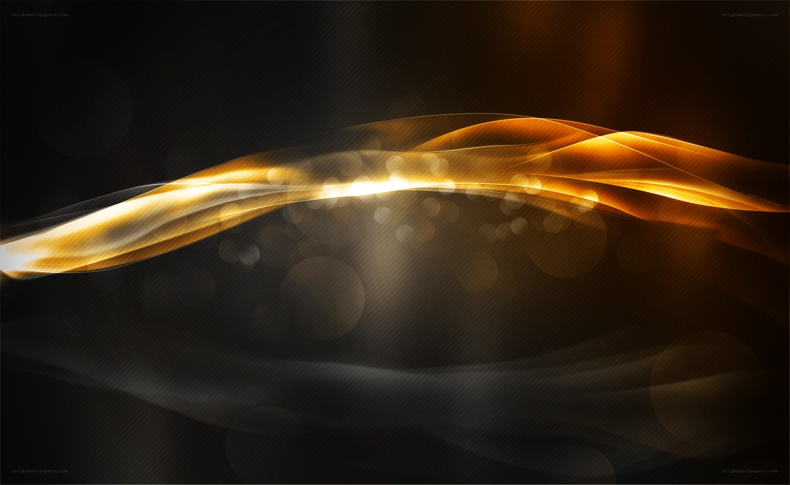 golden light waves abstract