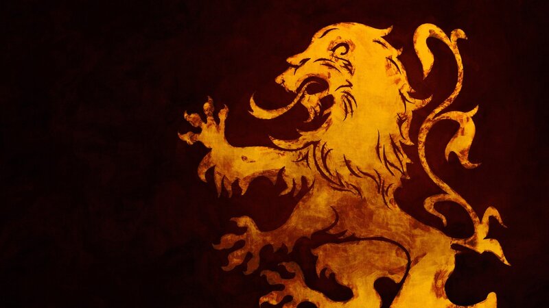 Golden Lion Emblem — Gold, Dramatic, Illustration