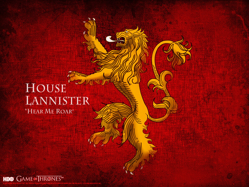 Golden Lion on Red