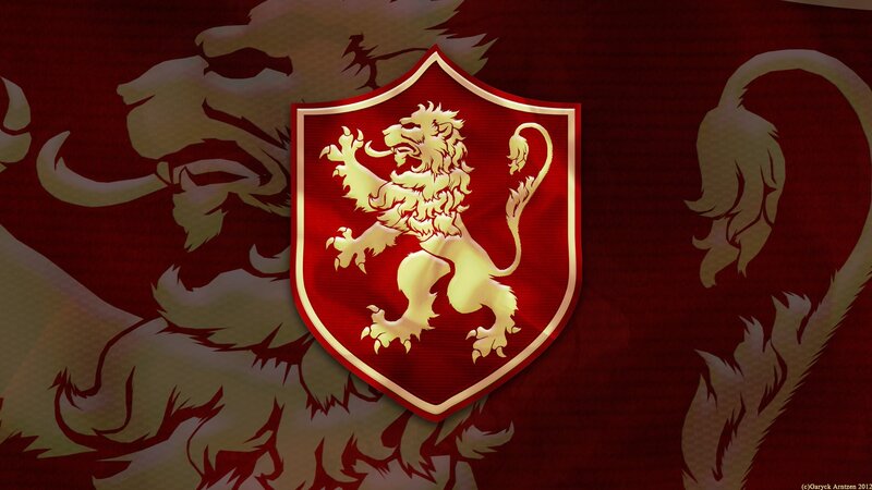 Golden Lion on Shield — Red, Regal