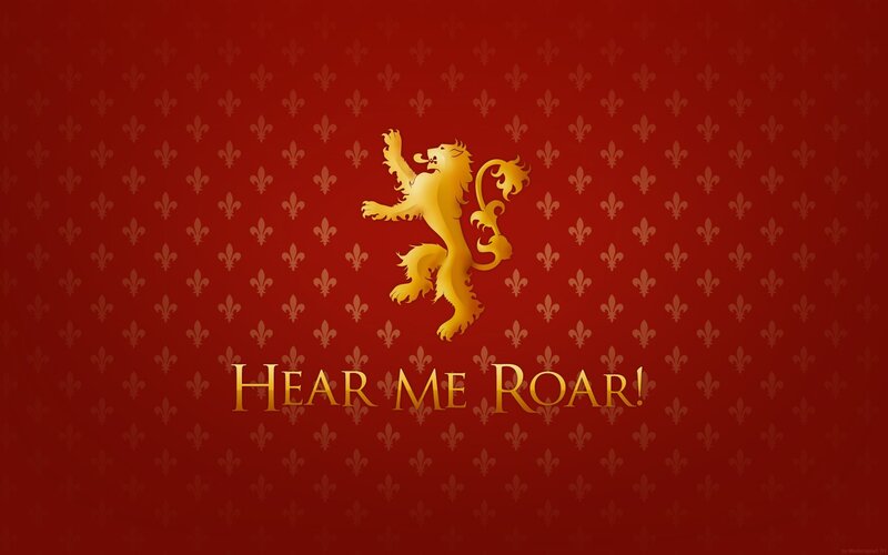Golden Lion Rampant — Red