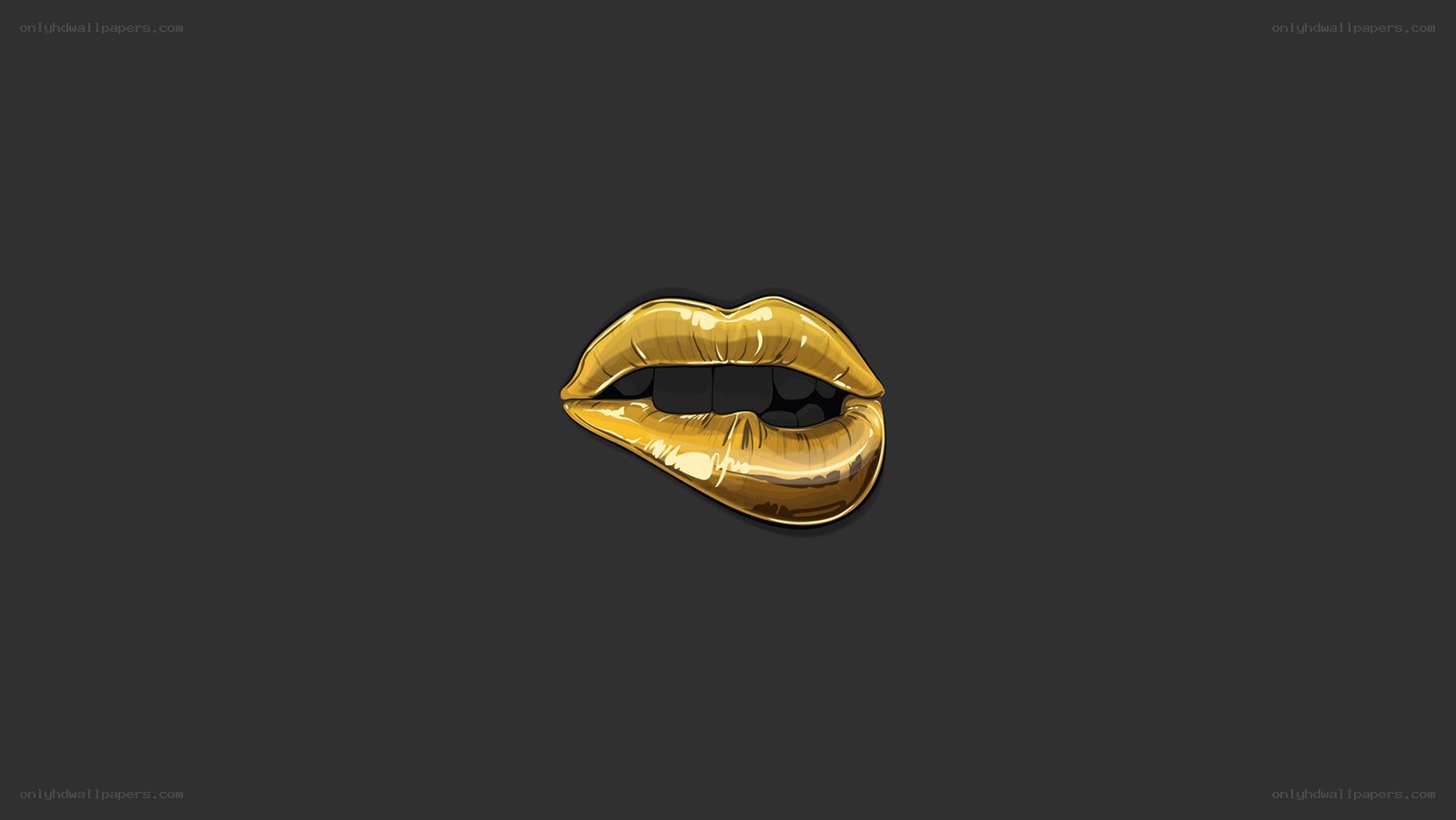 golden lips illustration