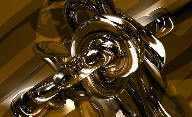 golden liquid abstract sculpture