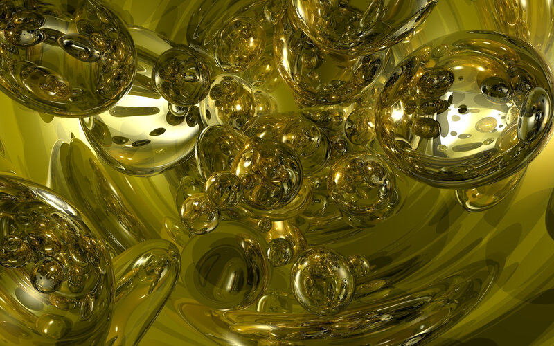 Golden Liquid Bubbles — Gold