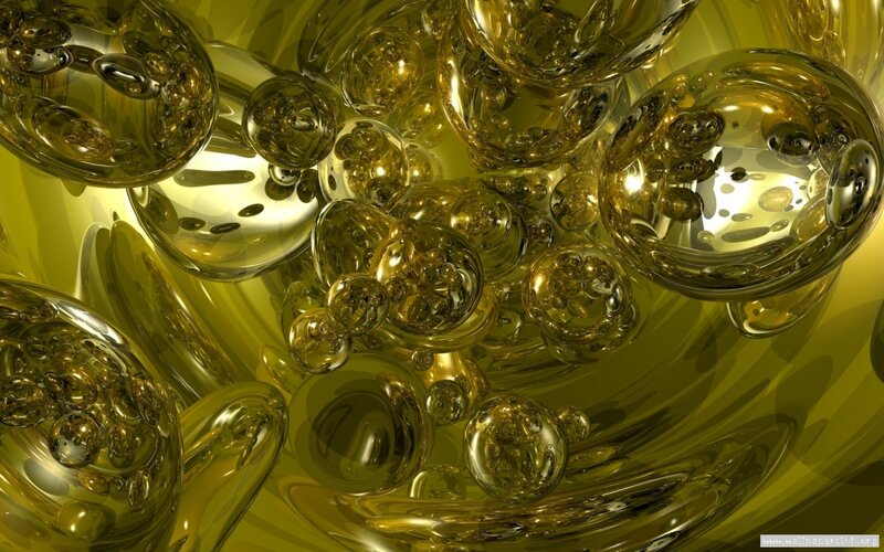 golden liquid bubbles