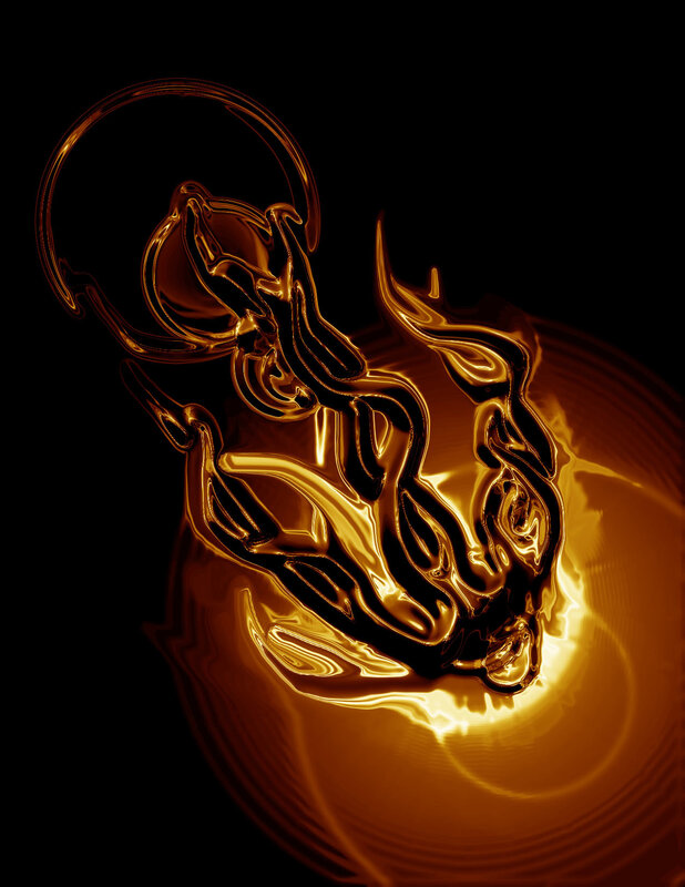 golden liquid sculpture